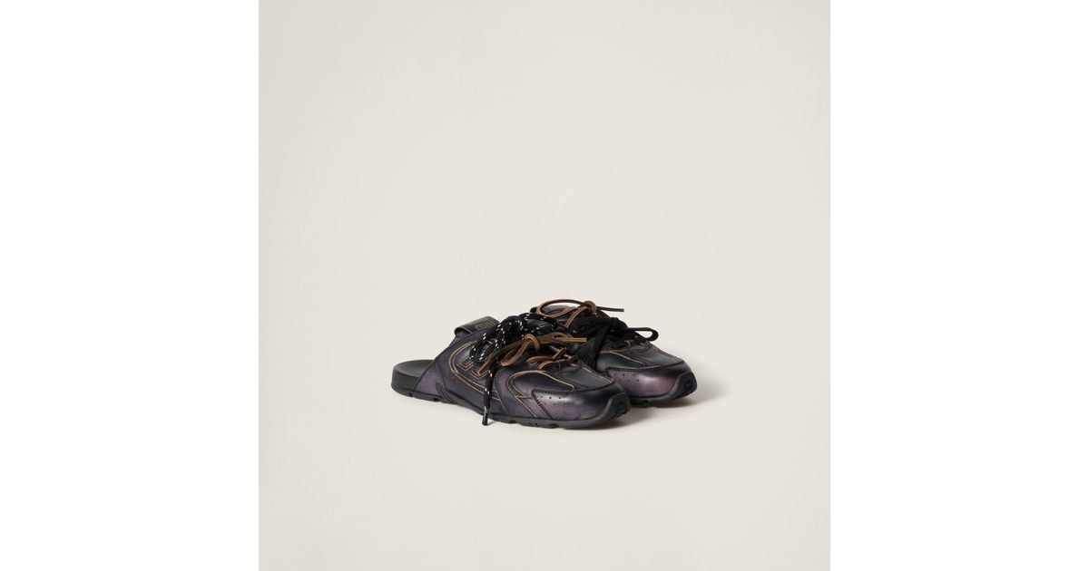 Miu Miu New Balance X Miu Miu 530 Sl Deco Calf Leather Mules