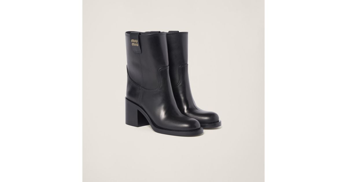 miu miu leather ankle boots