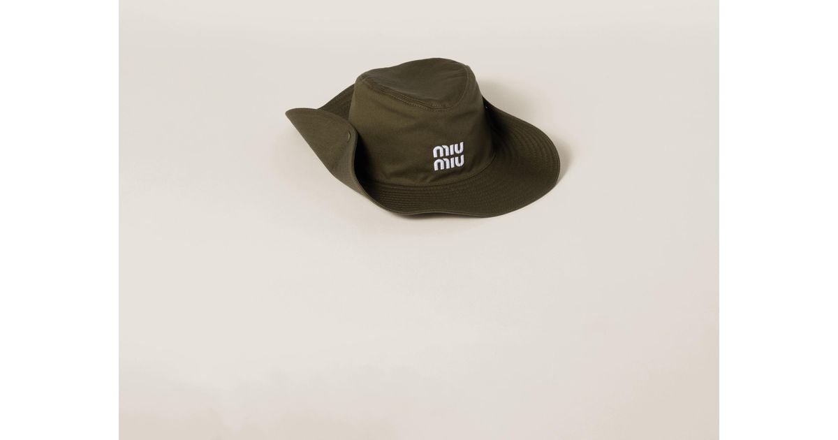 ハット MIU MIU 5HC221_ADXI_F0967 DRILL COWBOY HAT Miu Miu Drill Cowboy Hat | Saks Fifth Avenue