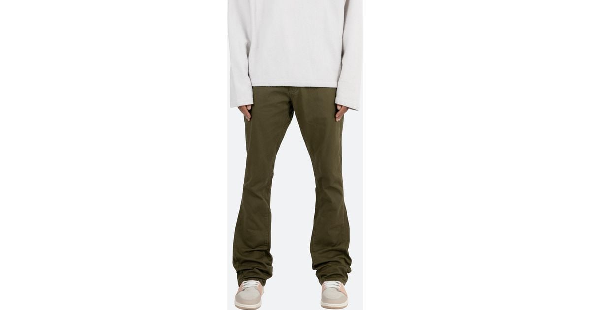 MNML B472 Twill Flare Denim in Olive (Green) for Men | Lyst