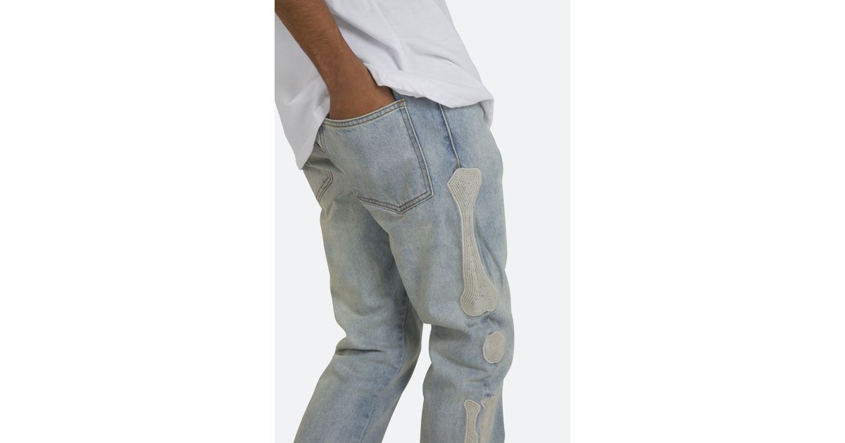 MNML D199 Skeleton Denim in Blue/White 