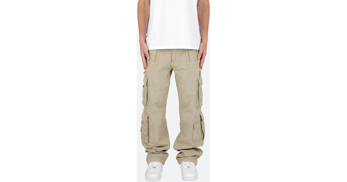 MNML Denim Military Cargo Pants in Brown for Men | Lyst