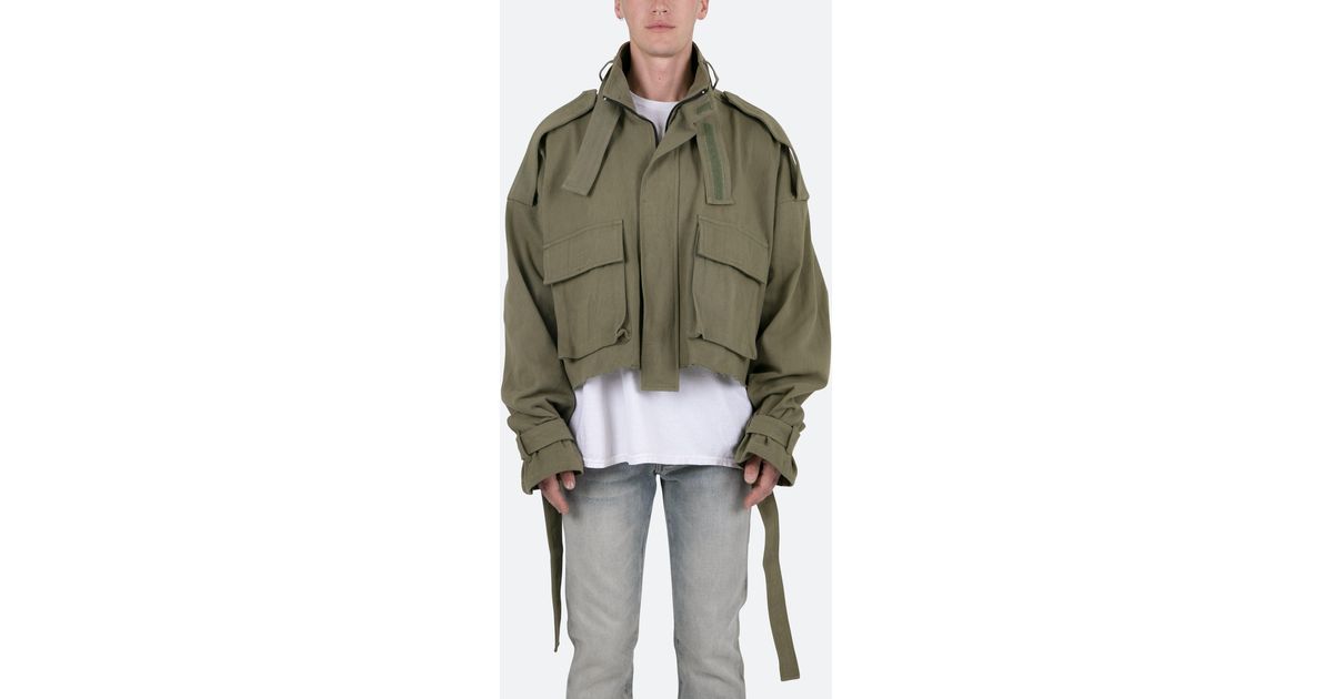 MNML Cotton Cropped M65 Jacket in Olive (Green) for Men | Lyst