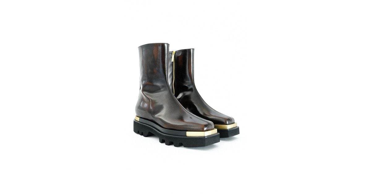 Peter Do Platform Leather Combat Boots in Brown | Lyst Peter Do Platform Leather Combat Boots in Brown | Lyst