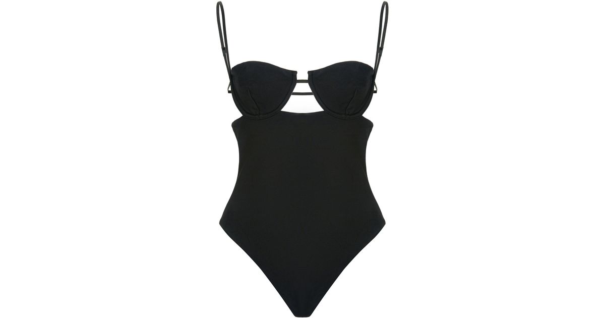Ziah Dita Cup-detailed Cutout One Piece Swimsuit in Black | Lyst