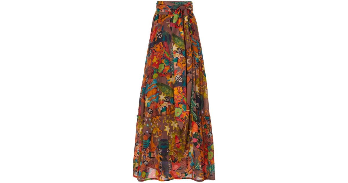 Chufy Khuyana Wrap-effect Cotton-silk Maxi Skirt | Lyst UK
