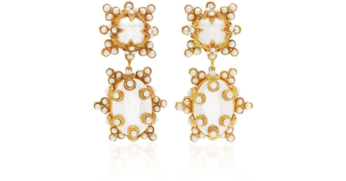Christie Nicolaides Synthetic Lucia Agate Earrings in White | Lyst 