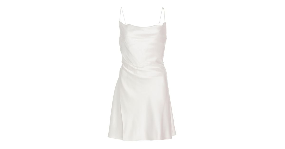 white silk dress mini