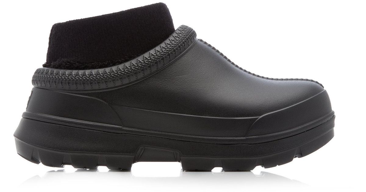 UGG Tasman X Sherpa And Rubber Slides in Black Lyst