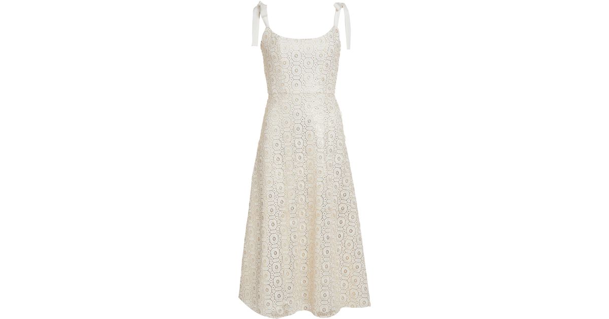 Markarian Elliot Lace Midi Dress in White | Lyst UK