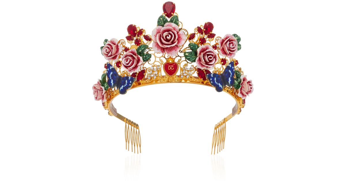 Dolce & Gabbana Flower Crystal Tiara | Lyst Canada