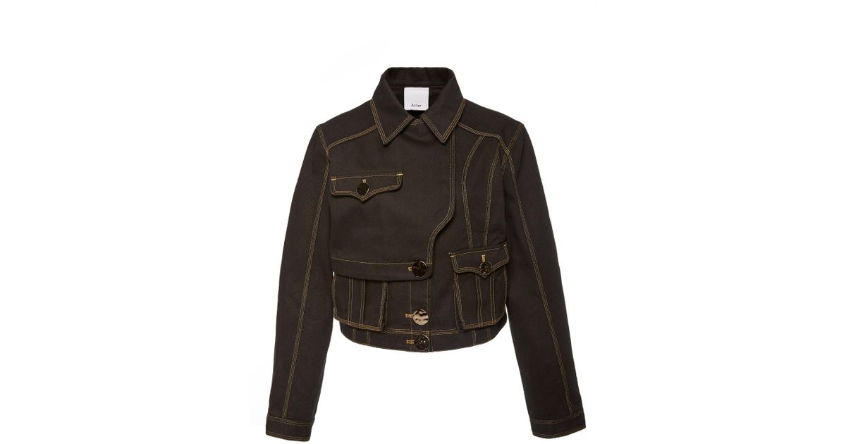 Acler Etchells Denim Jacket in Black - Lyst