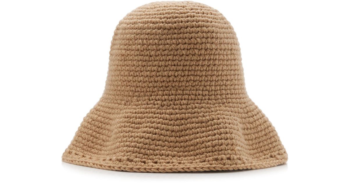 Ruslan Baginskiy Knitted Wool Bucket Hat in Natural | Lyst