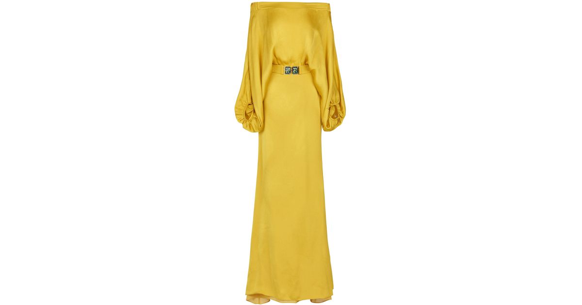 Silvia Tcherassi Lorella Off-the-shoulder Gown in Yellow | Lyst