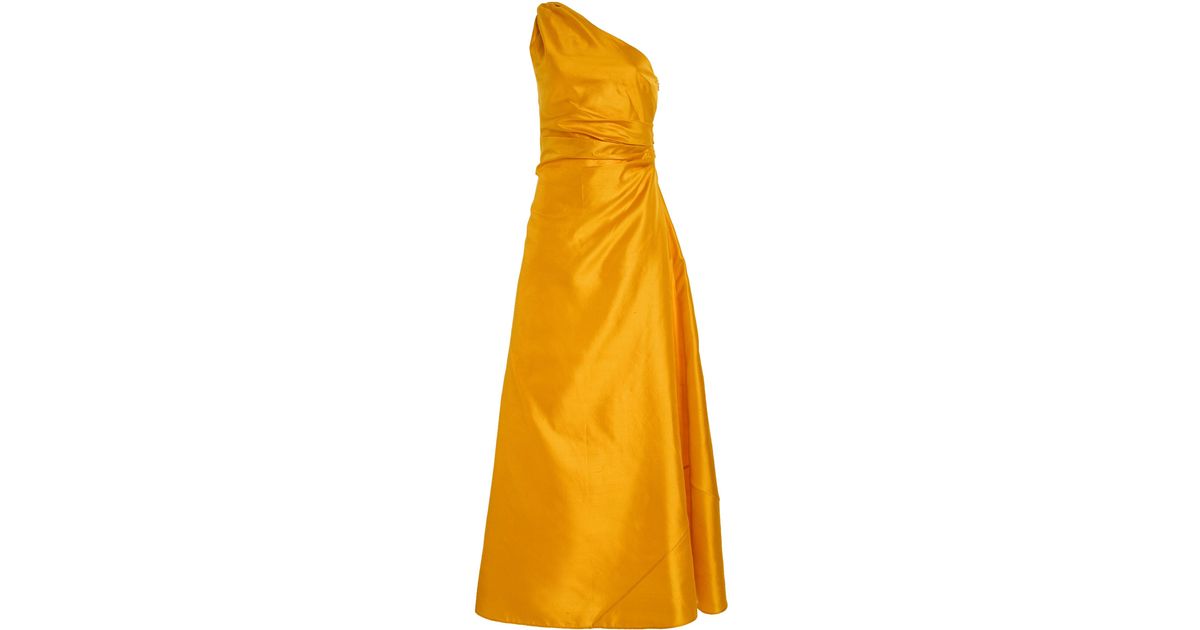 staud este silk dress Staud Este Silk One-Shoulder Maxi Dress