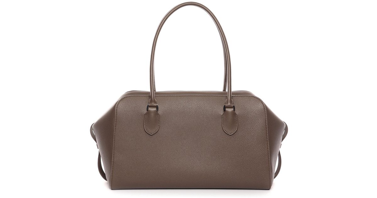 The Row E/w Leather Bowling Bag in Brown | Lyst UK
