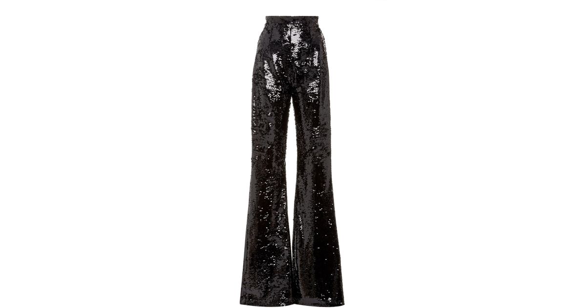 sequin flared trousers
