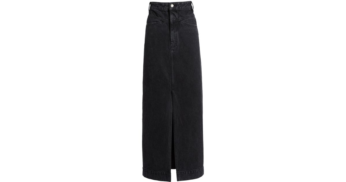 Khaite Neer Denim Maxi Skirt in Black | Lyst UK