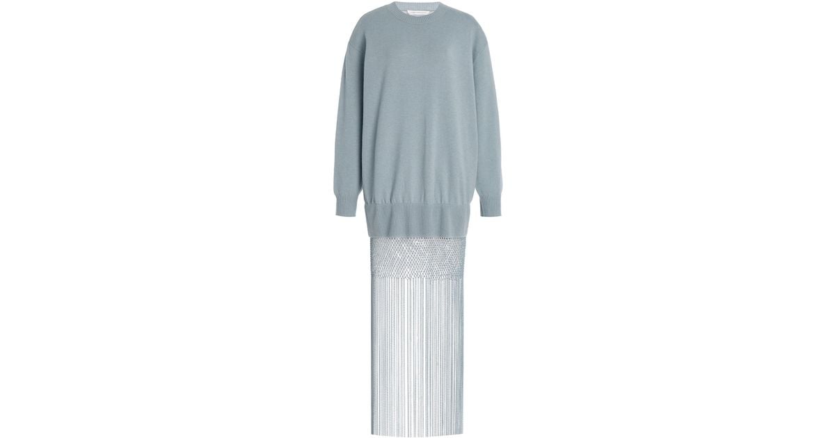 Christopher Esber Monument Layered Macrame Maxi Dress in Blue | Lyst