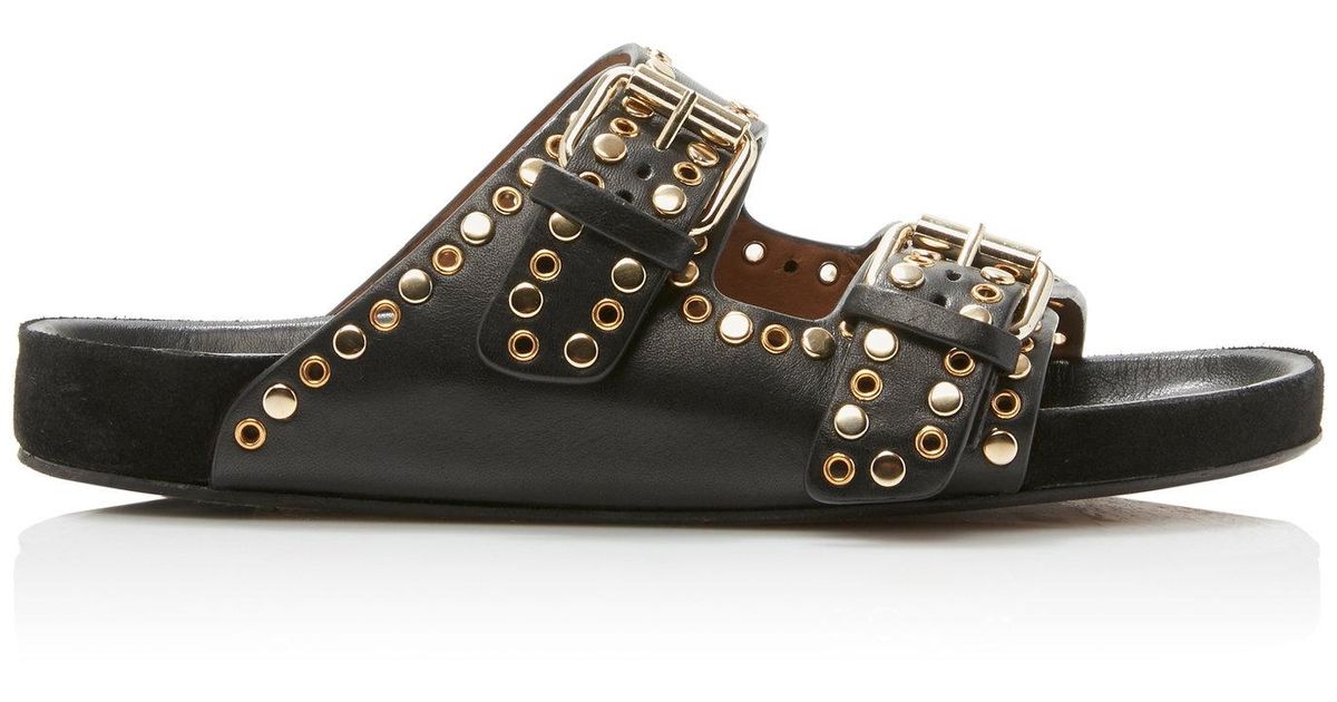 isabel marant lennyo grommet denim slides