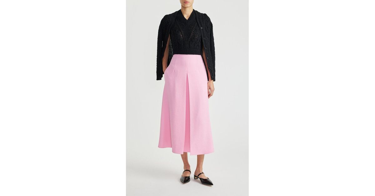 emilia-wickstead-sato-pleated-a-line-midi-skirt-in-pink-lyst
