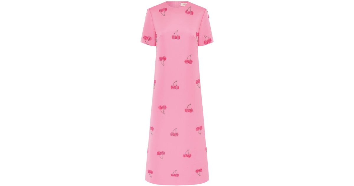 LEO LIN Manon Embellished Shirt Midi Dress in Pink | Lyst Australia