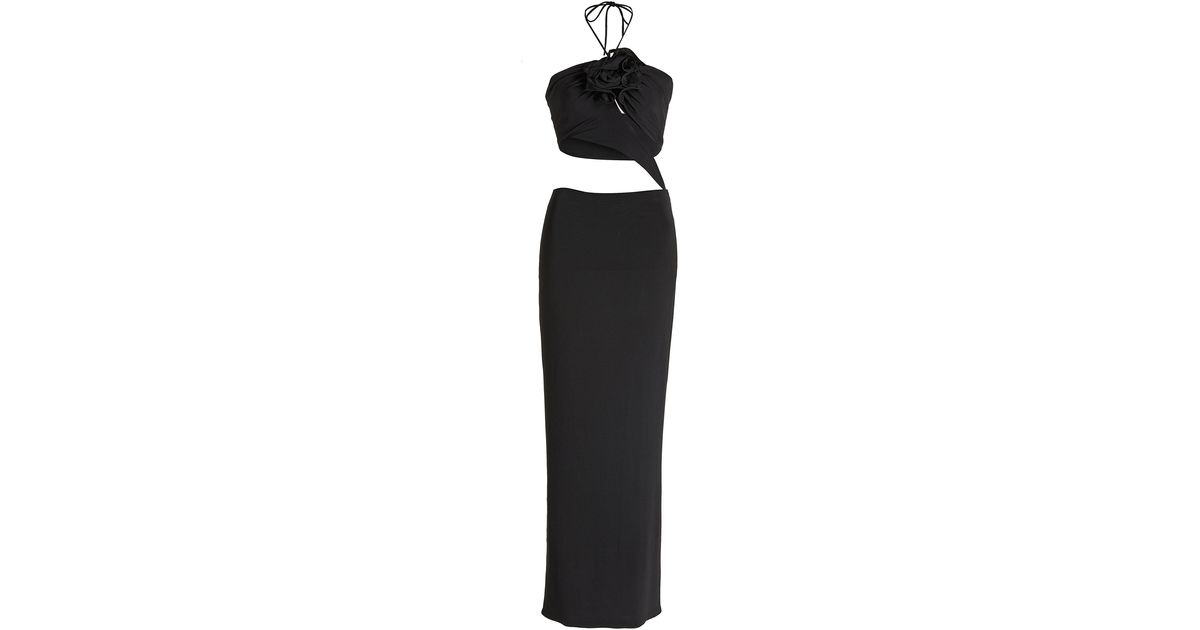 Magda Butrym Asymmetric Cutout Midi Dress in Black | Lyst UK