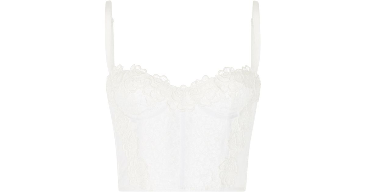 lace corset top white