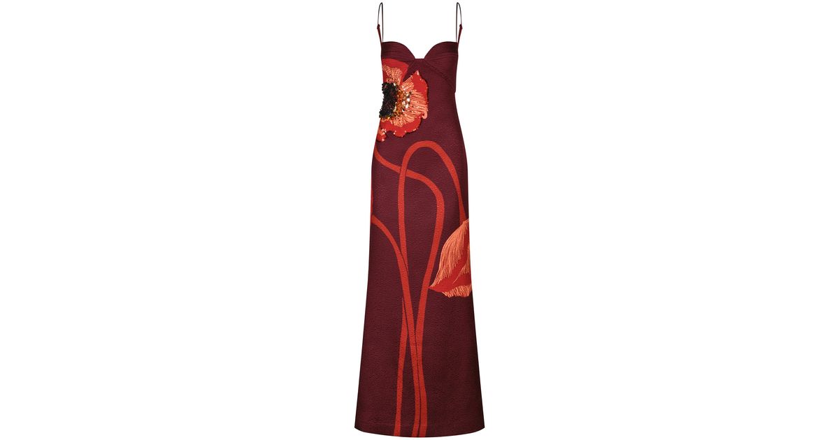 johanna ortiz plentiful qualities embellished wool silk maxi dress Johanna Ortiz Plentiful Qualities Embellished Wool-Silk Maxi Dress burgundy - PT02343