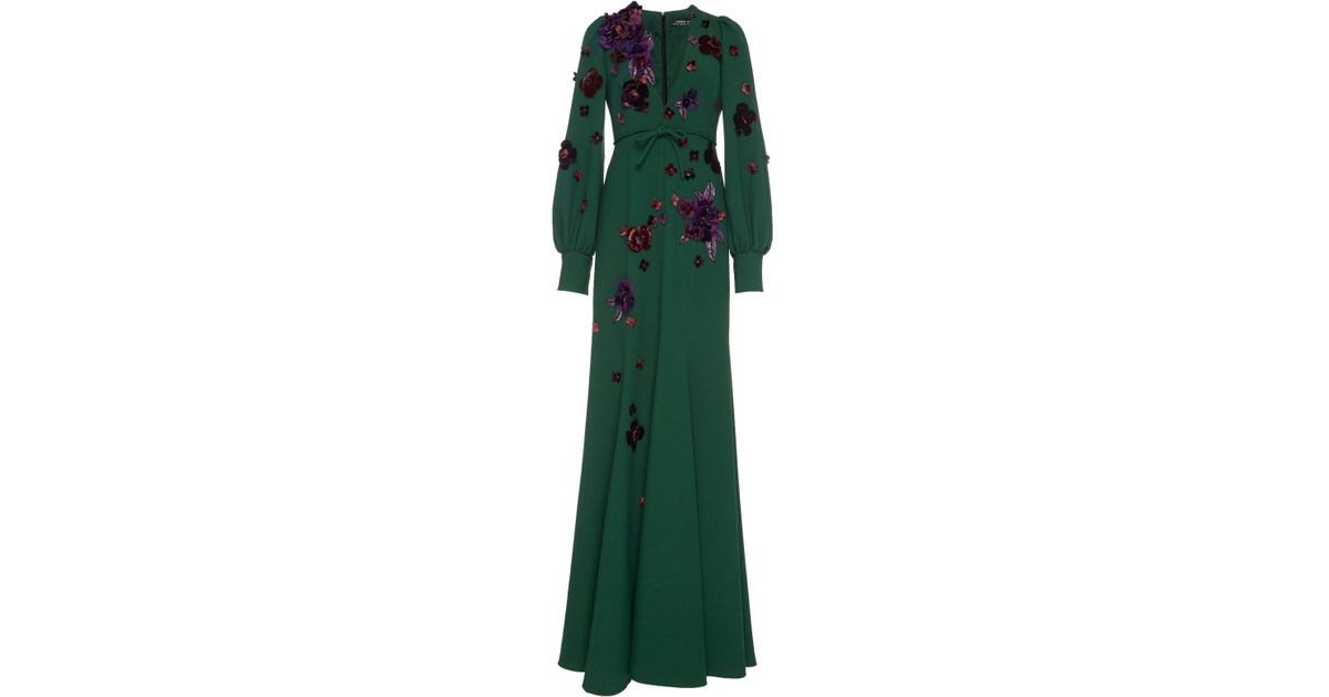 slim fit dress slacks Andrew GN crystal embellished crepe gown, green  Plus One Dress Hire