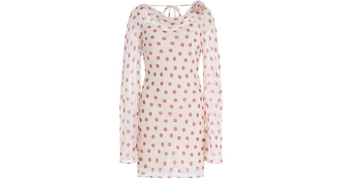 de la vali gracia polka-dot silk-chiffon mini dress De La Vali Gracia Polka-Dot Silk-Chiffon Mini Dress