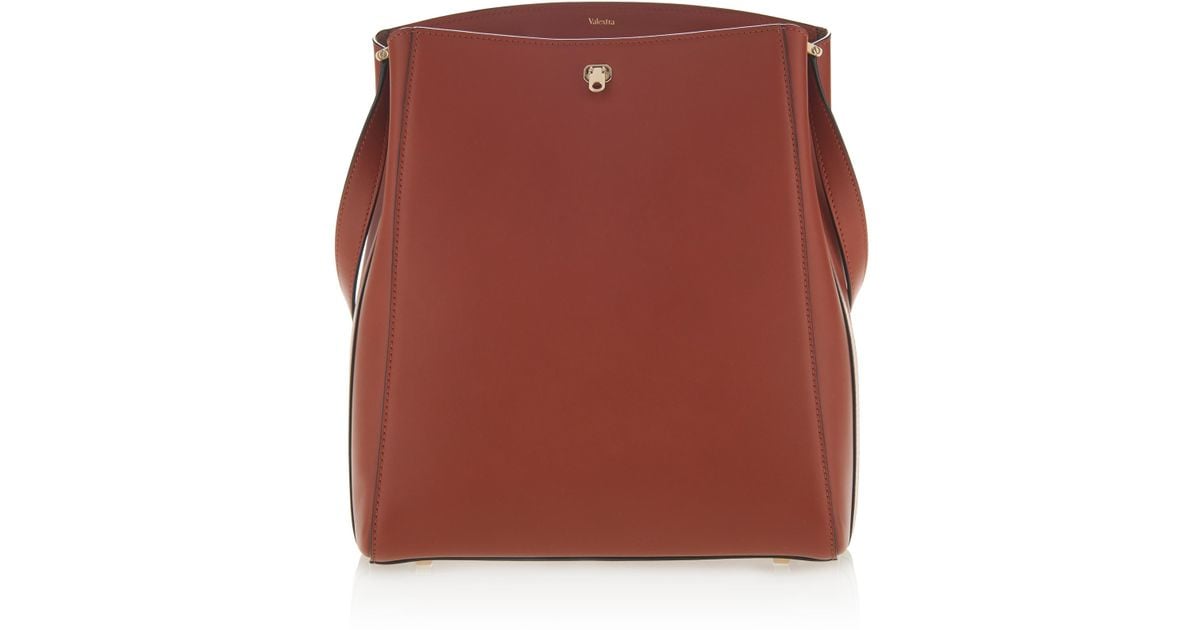 Valextra Leather Brera Shoulder Bag in Red | Lyst
