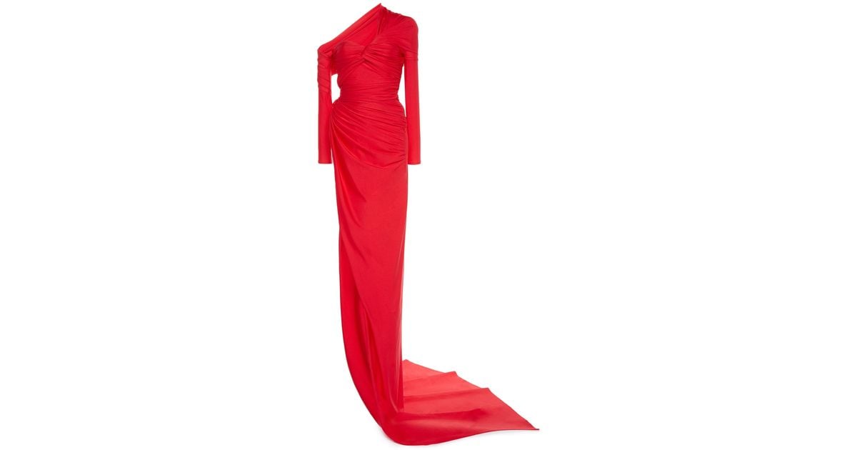 balenciaga-red-Draped-Jersey-