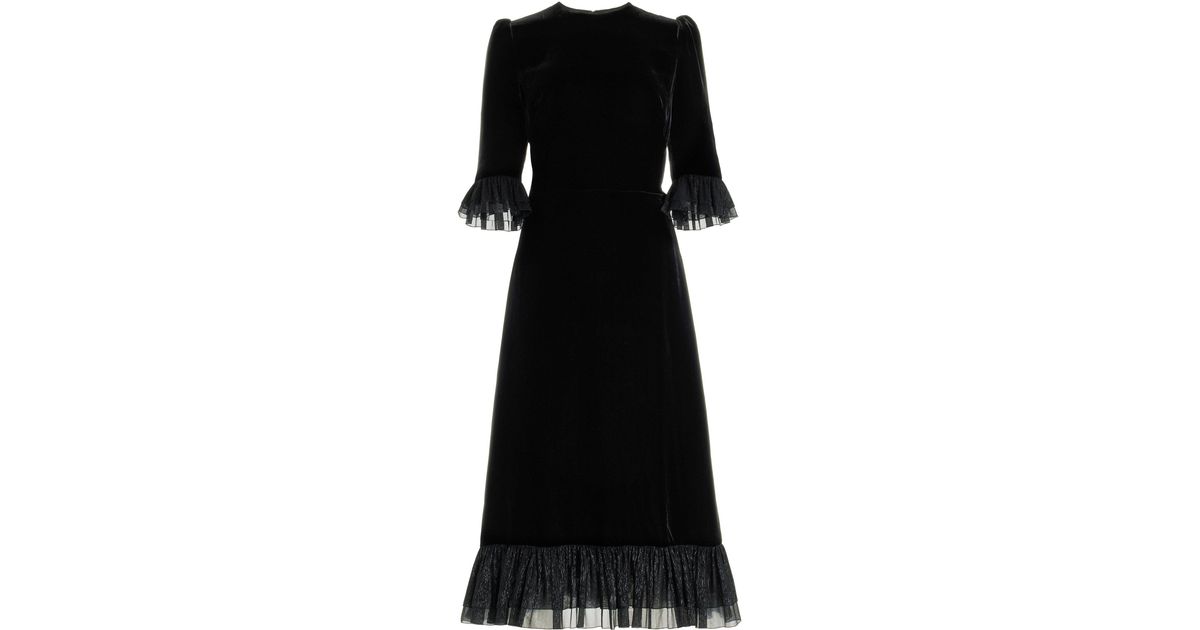 The Vampire's Wife The Falconetti Velvet Midi Dress in Black | Lyst