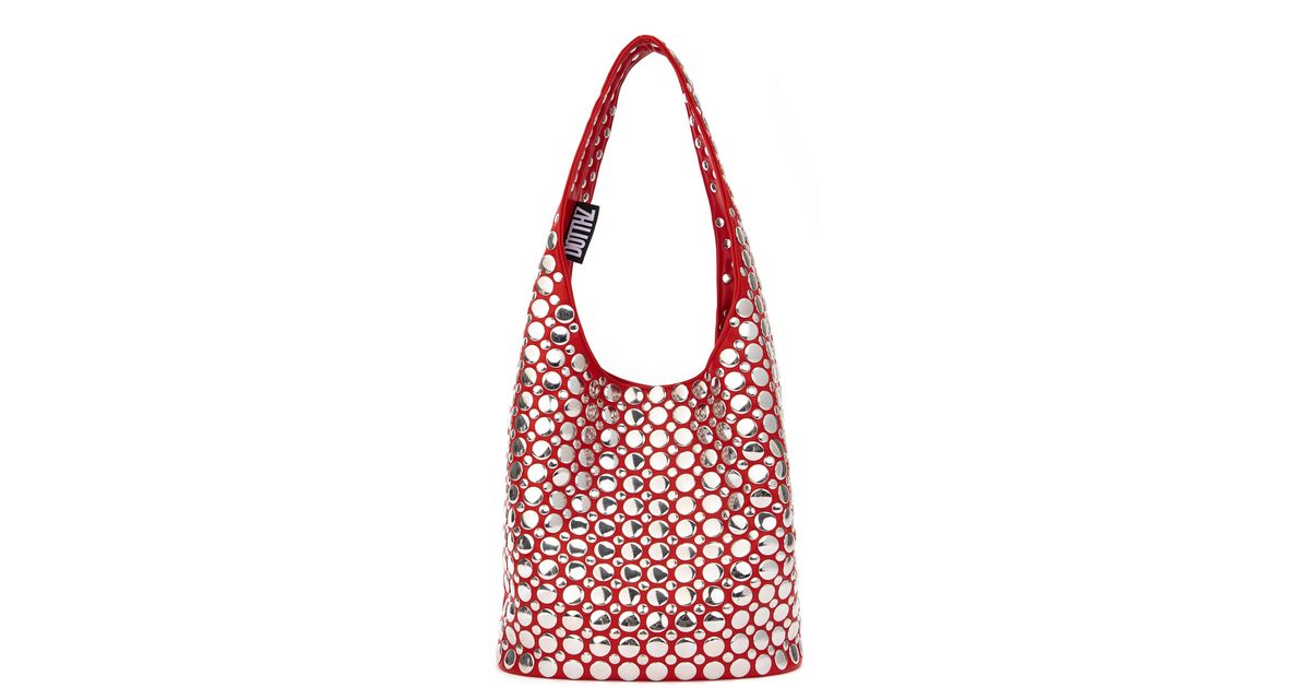 DOTTHZ Valerie Embellished Vegan-leather Bag in Red | Lyst DOTTHZ Valerie Embellished Vegan-leather Bag in Red | Lyst