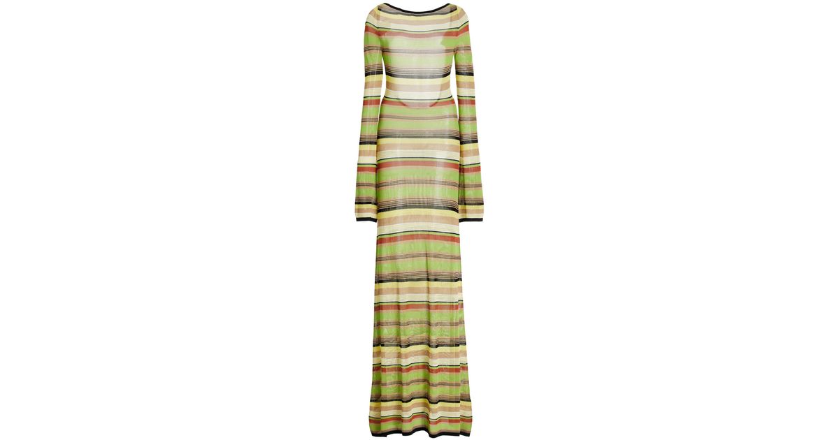 green emerald velvet dress Green and White Stripe Sienna Dress main image 0