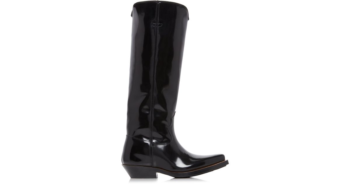 Chloé Nellie Leather Knee Boots in Black | Lyst Canada