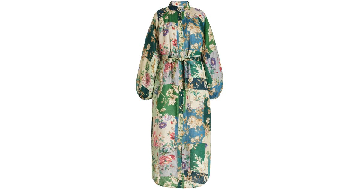 alemais loretta shirt dress Buy ALEMAIS Green Loretta Midi Shirt Dress in Linen For Women Online
