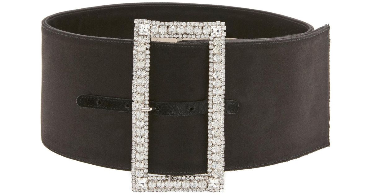 black satin belt with buckle