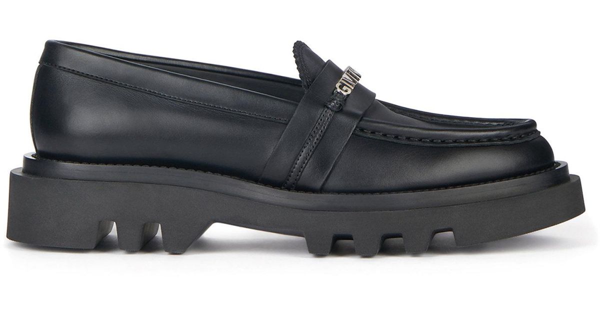 Givenchy Elba Logo-detailed Leather Loafers in Black | Lyst