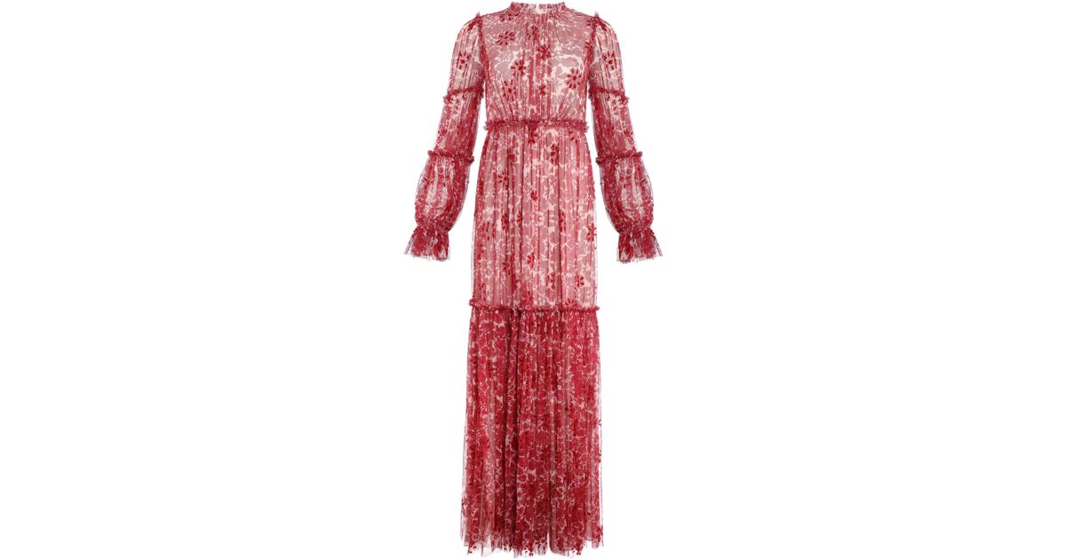 Needle & Thread Anya Embellished Gown in Red - Lyst