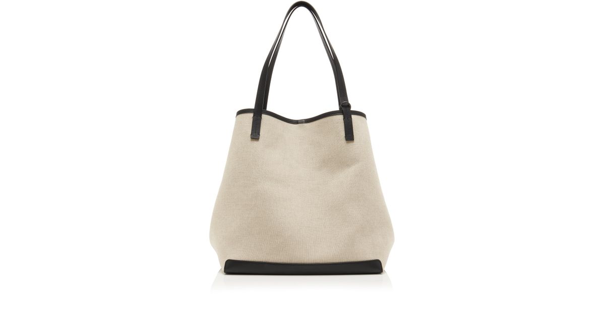 TROW Large Park Tote Bag in Cow Leather & Canvas – Loliday