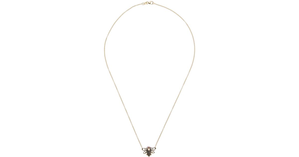 Sylva & Cie 18k Gold, Diamond And Ruby Bee Pendant Necklace | Lyst