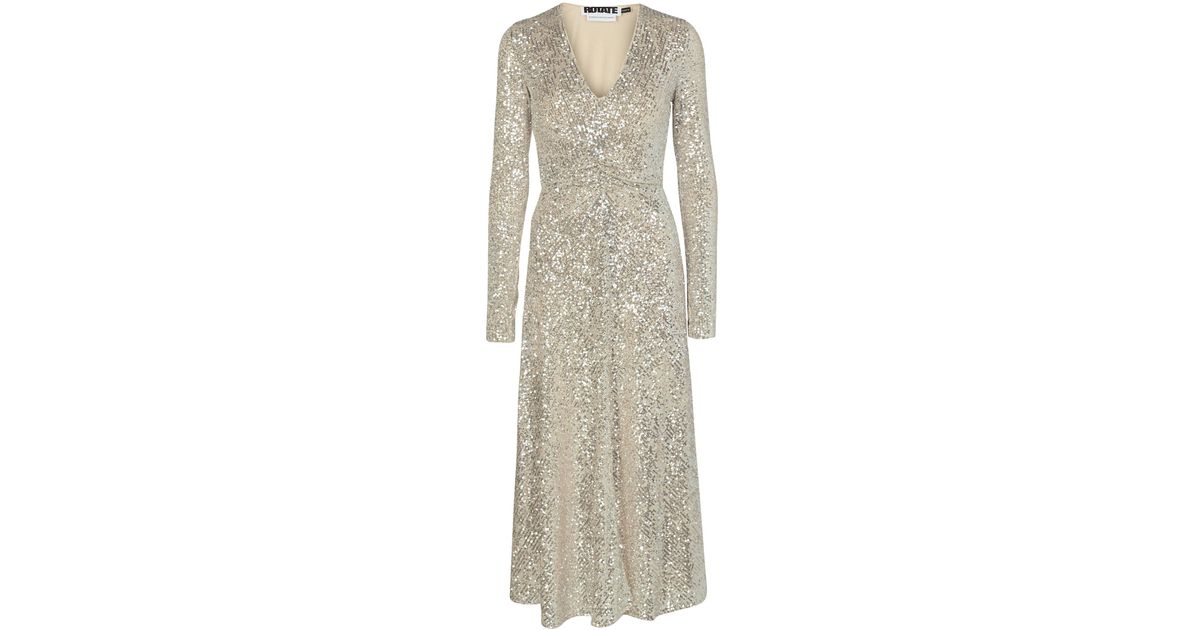 rotate birger christensen silver dress