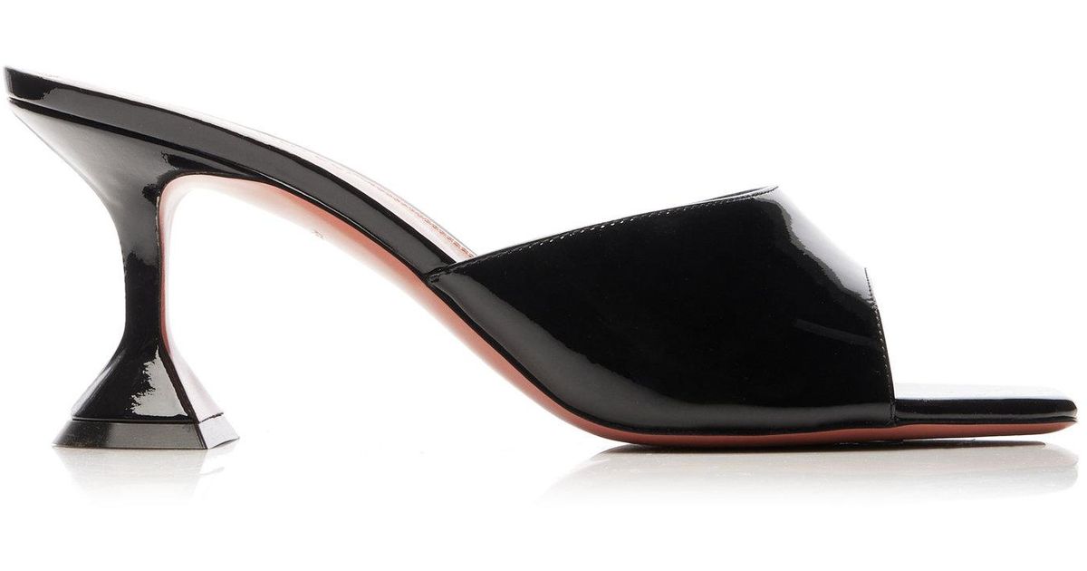 AMINA MUADDI Lupita Patent Leather Sandals in Black | Lyst UK
