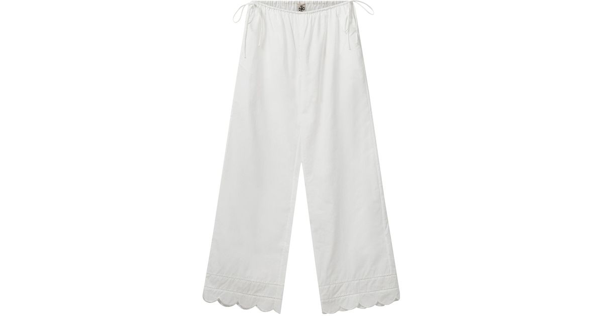 ボトムスその他 THE GARMENT White cotton palazzo trousers THE GARMENT Kirsten Cotton Pants in White | Lyst