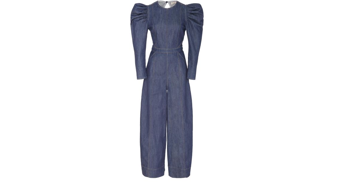 ulla johnson denim jumpsuit