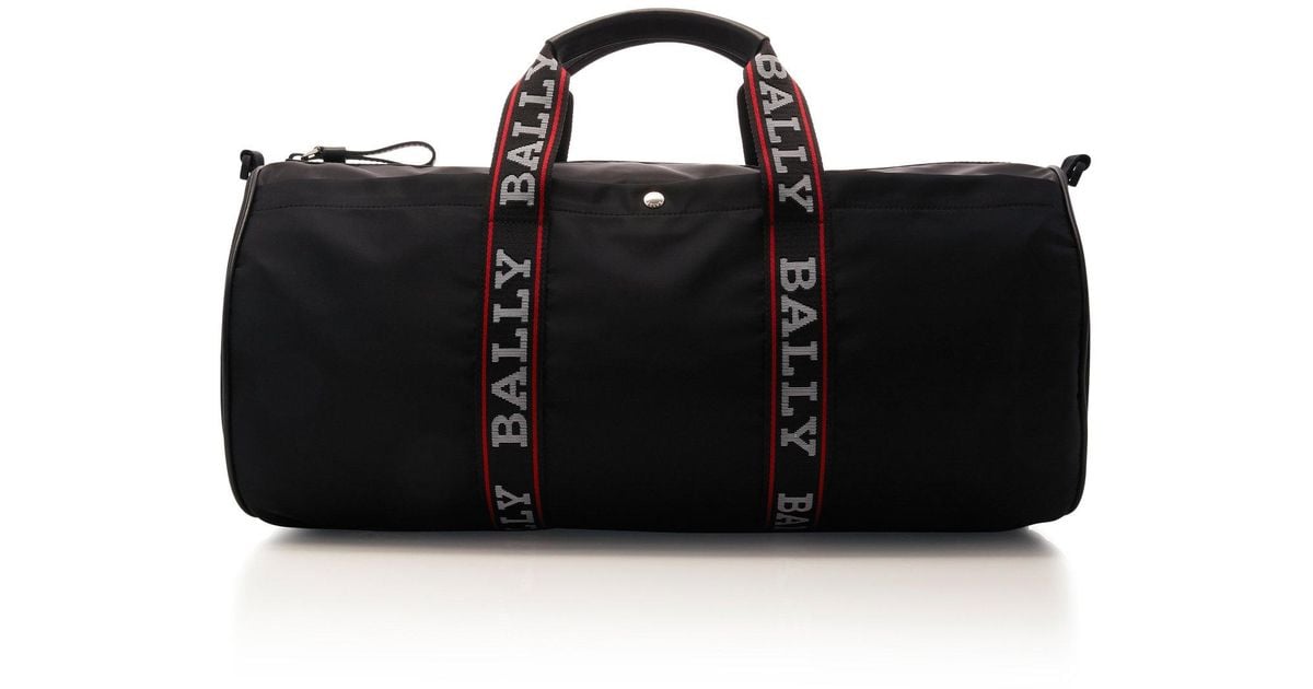 Bally Nylon Logo Duffle Bag in Black for Men Lyst