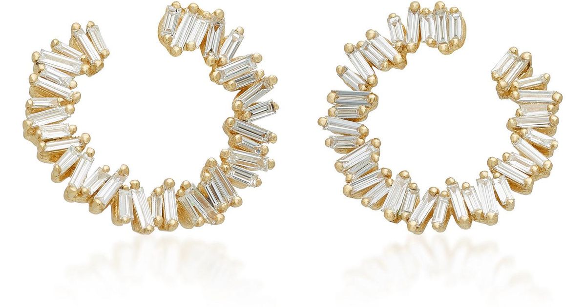 Suzanne Kalan Spiral 18k Gold Diamond Earrings In Metallic Lyst