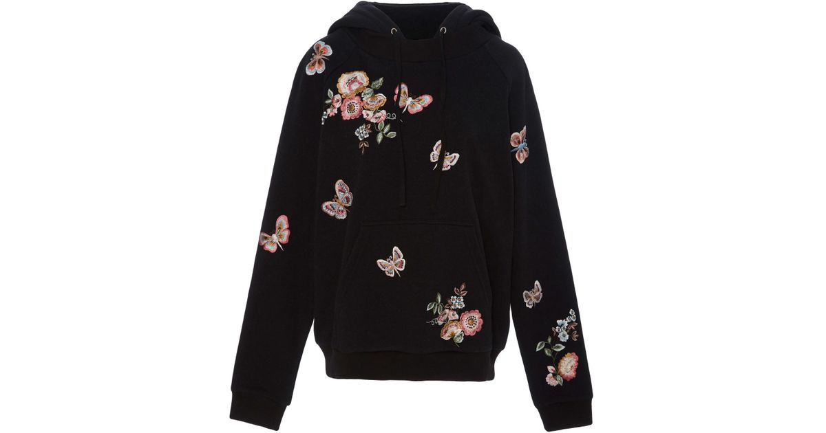 rose embroidered sweatshirt